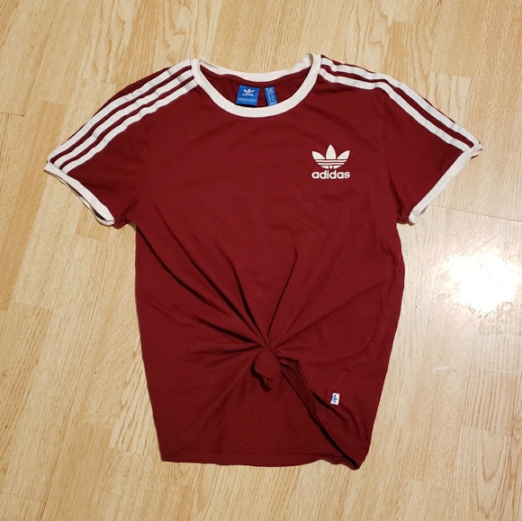 burgundy adidas top